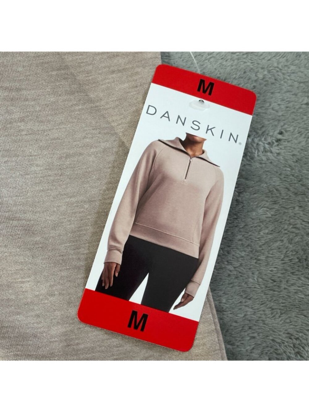 NWT Danskin Women's M Luxe Half Zip Pullover Sweatshirt Chai Heather  C1064 - Picture 10 of 12